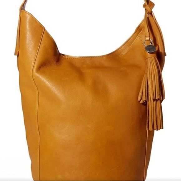 NWT LUCKY BRAND Mak Shoulder Bag Saffron Genuine Leather Purse - Picture 2 of 3